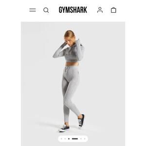 Gymshark Slounge Cropped Hoodie & matching leggings Size M, Gray
